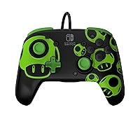 Vista 12 de PDP Rematch Wired Gaming Controller 1-Up Mushroom - Officially Licensed for Nintendo Switch, Switch Lite & OLED Model, Nintendo Switch 2, Glow