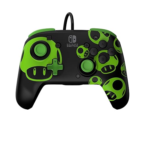 Miniatura 12 de PDP Rematch Wired Gaming Controller 1-Up Mushroom - Officially Licensed for Nintendo Switch, Switch Lite & OLED Model, Nintendo Switch 2, Glow,