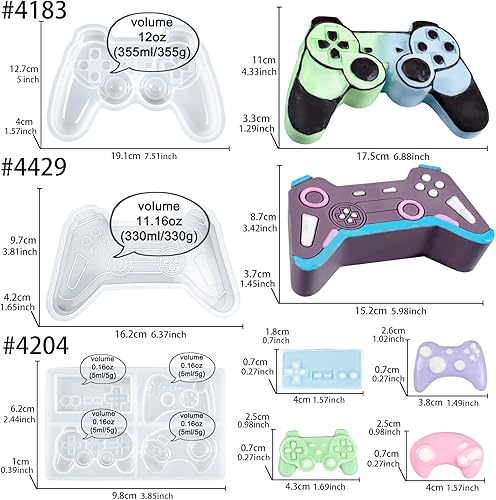 Miniatura 2 de Moldes de silicona para controlador de juegos, chocolate y caramelo, fondant, para hornear, cubitos de hielo, resina epoxi, fabricación de jabón,