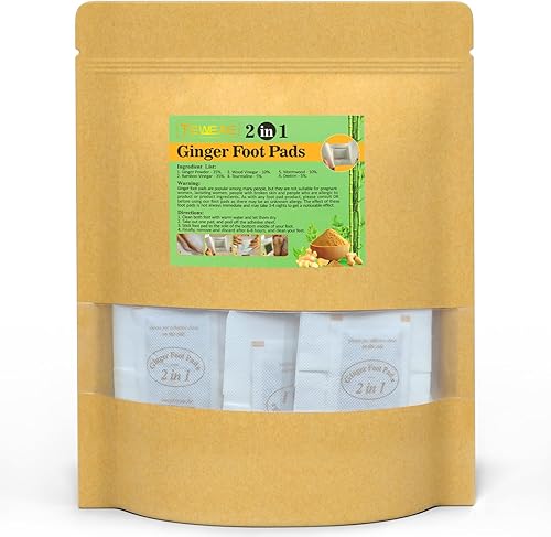 TEWEAE Almohadillas 2 en 1 para pies, 120 almohadillas para rasgar y usar almohadillas de pie de ajenjo de bambú de jengibre puro, almohadillas