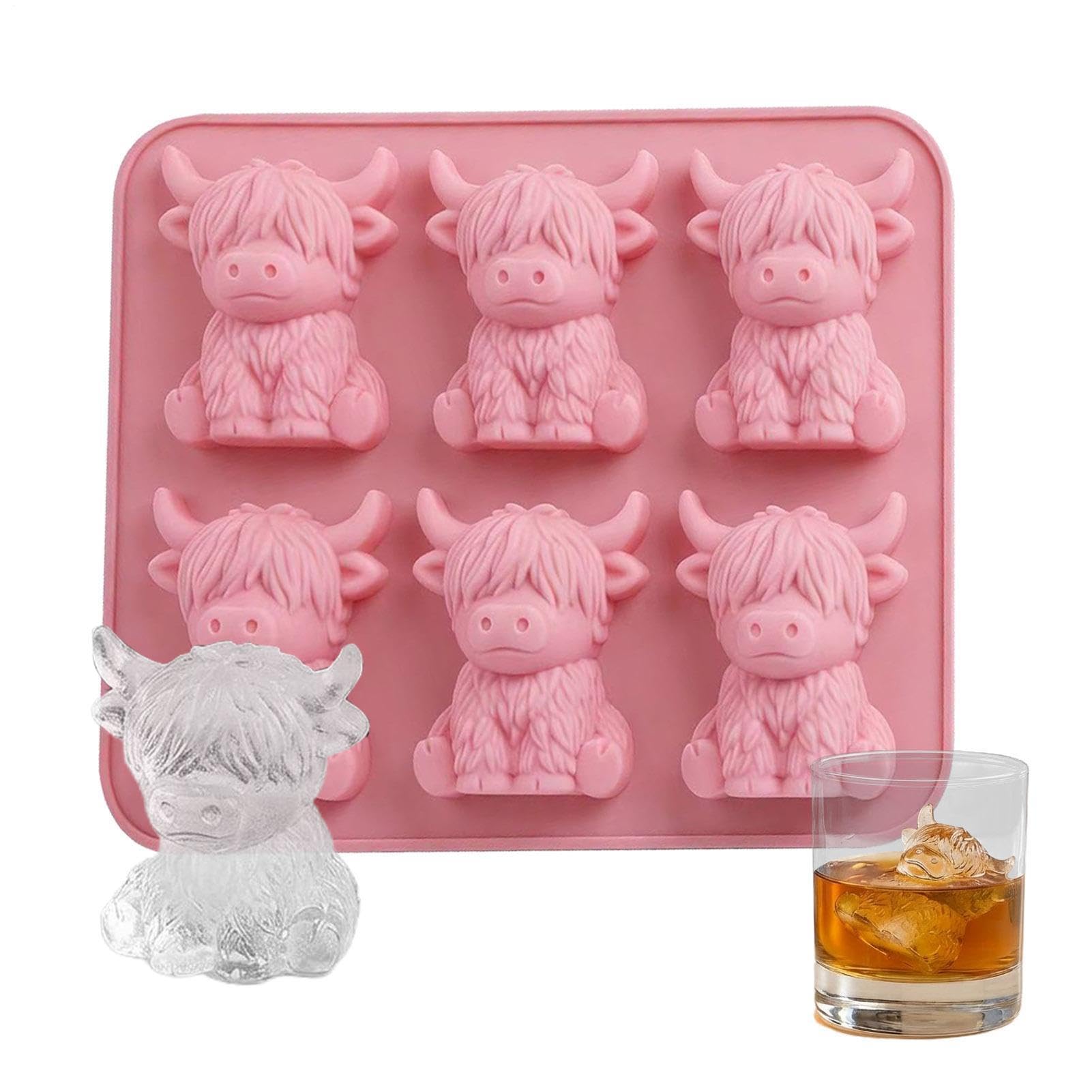 Stampo per cubetti di ghiaccio in silicone Stampo in silicone 6 cavità | Stampo Animato Cartoon per Whisky, Cocktail, Succo, Borse, Cucina, Feste, Bevande, Campeggio,