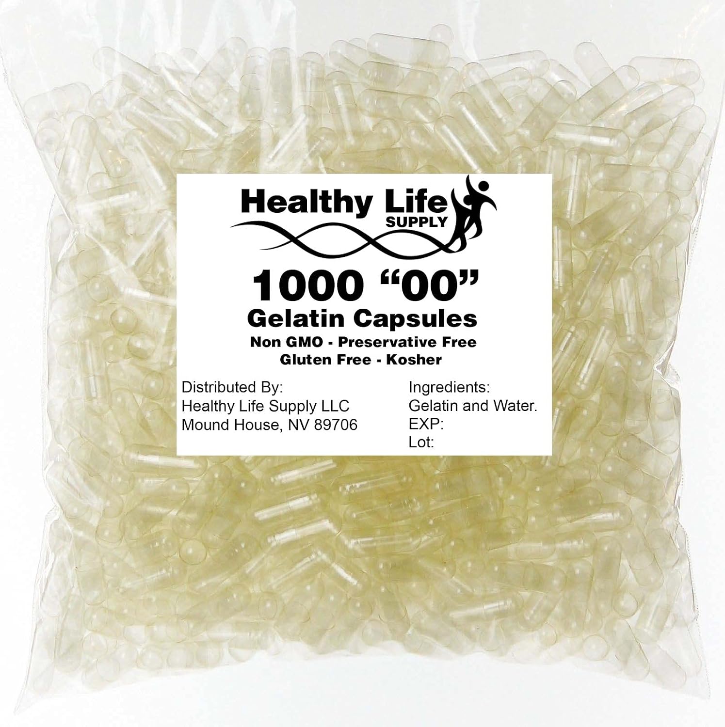 Empty Gelatin Capsules - 10,000 Size"00" Bulk Wholesale Healthy Life Supply