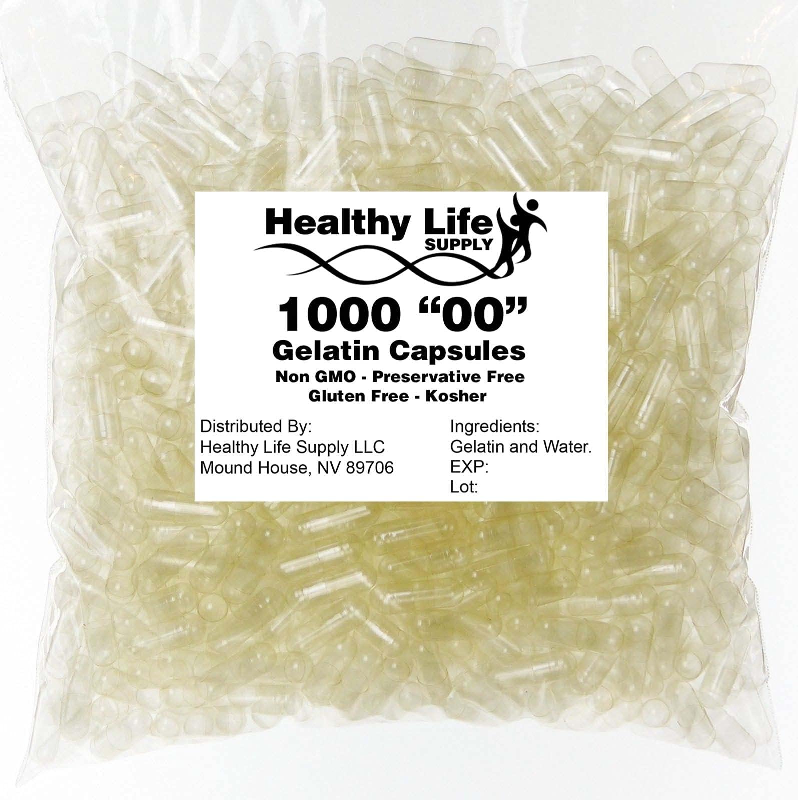 Empty Gelatin Capsules - 1000 Size"00" Bulk Wholesale