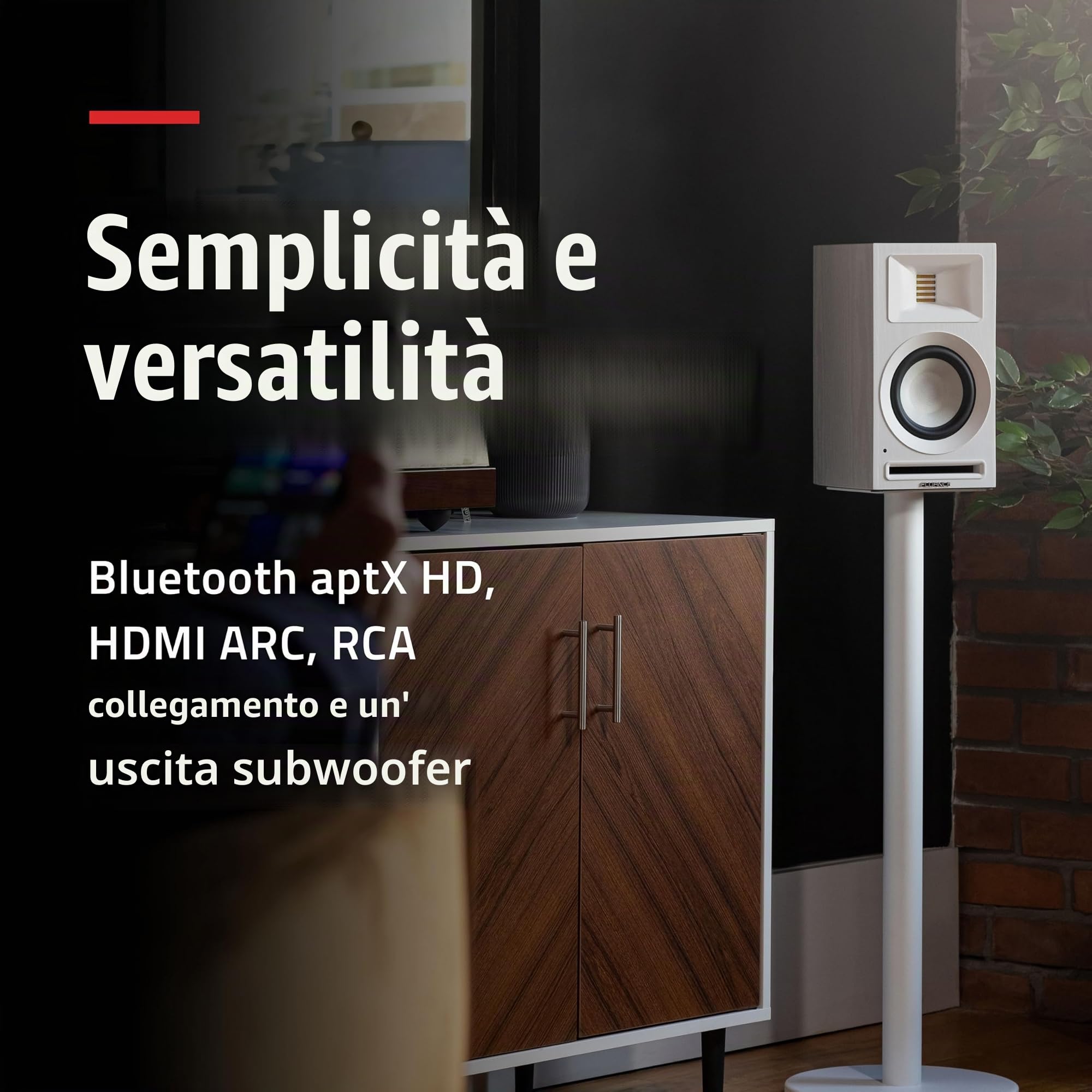 Fluance Ri71 - Altoparlanti stereo da scaffale Reference alimentati con tweeter AMT ad alte prestazioni, driver da 5", amplificatore da 120 W per musica, giradischi, TV, PC - HDMI, Bluetooth, RCA e