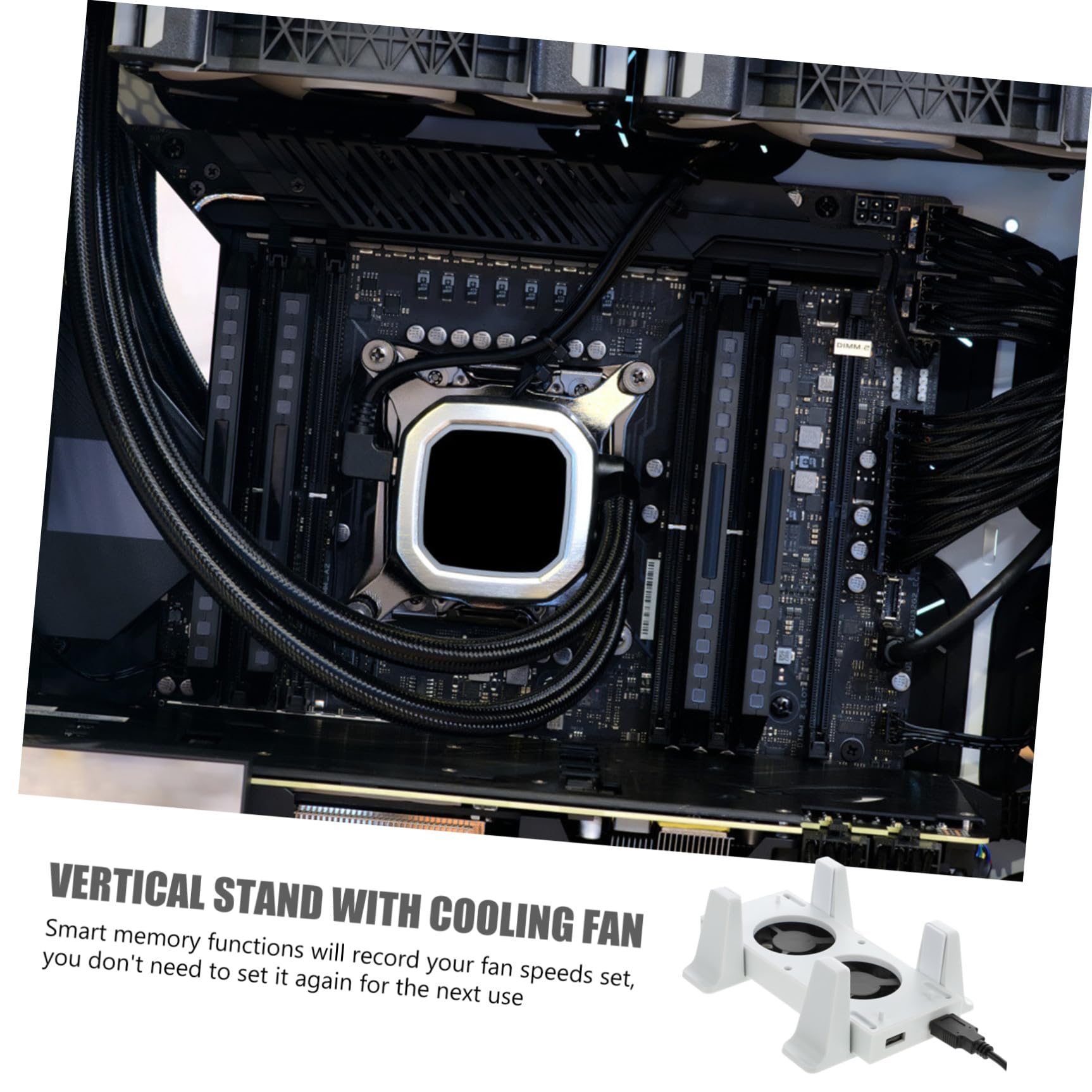 SHINEOFI Soporte Vertical Base de ABS para Ventilador de Enfriamiento con 3 Niveles de Velocidad Ajustable con Dos Conectores USB y Luces LED para Disipación de Calor