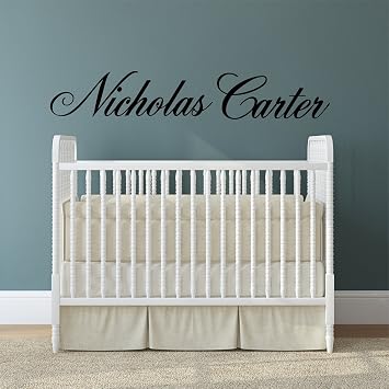 Decor Designs Decals Baby Boys Personalized Custom Name Vinyl Wall Art Decal Sticker, Childrens Nursery and Bedroom Decor Multiple Size Choices Single Name, Without Initial