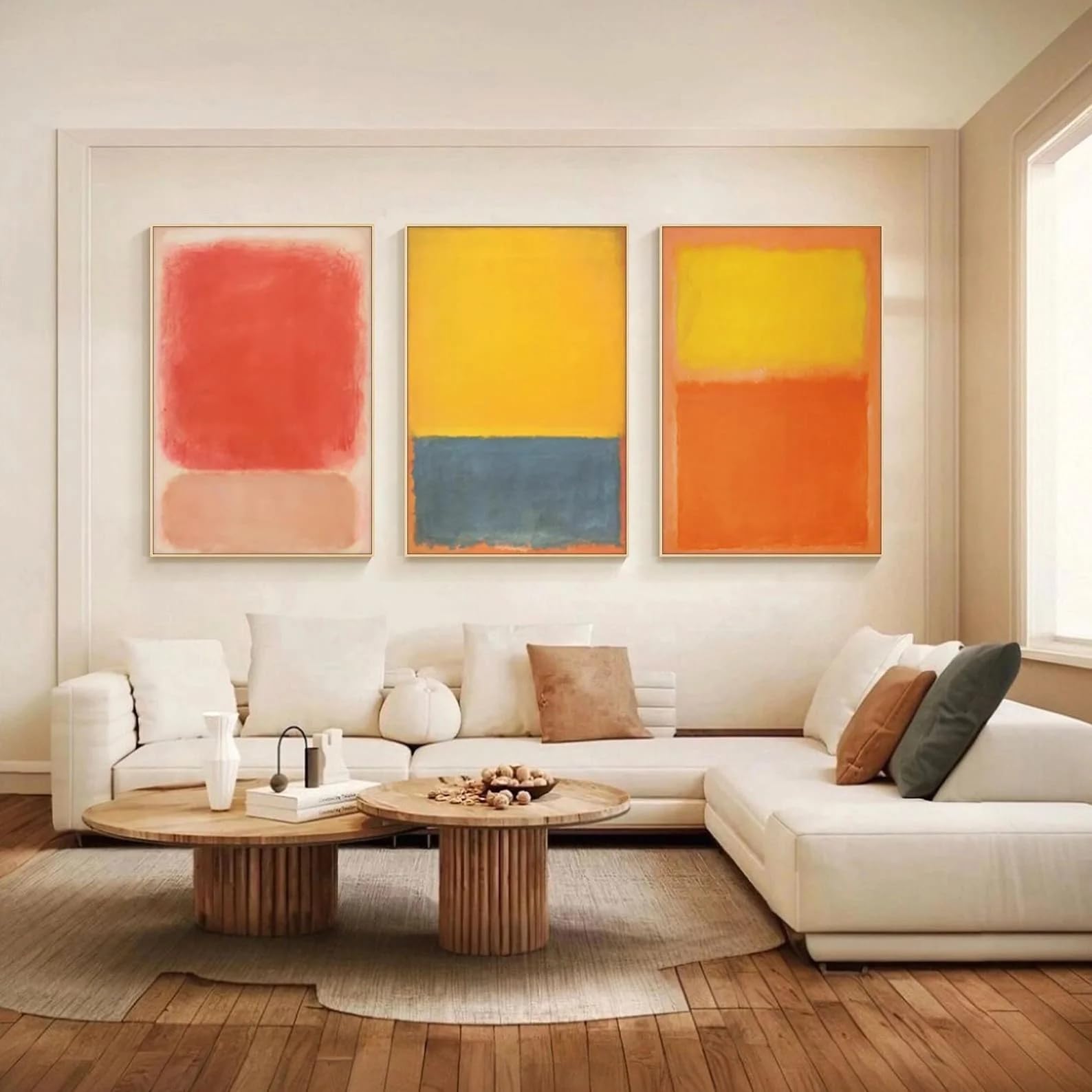 LTjiajuypd Abstract Orange Yellow Gray Canvas Wall Art Poster Contemporary Coq8li Prints Painting For Living Room Decortions(40x55cm-3Pcs)