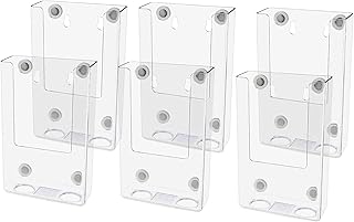 Marketing Holders 6 Pack Magnetic Trifold Holder Holds 4 Inch Wide Printed Materials Attaches to Metal Surfaces Lockers Filing Cabinets Organizes Maps and Menus Rack Good for Advertising Graphics