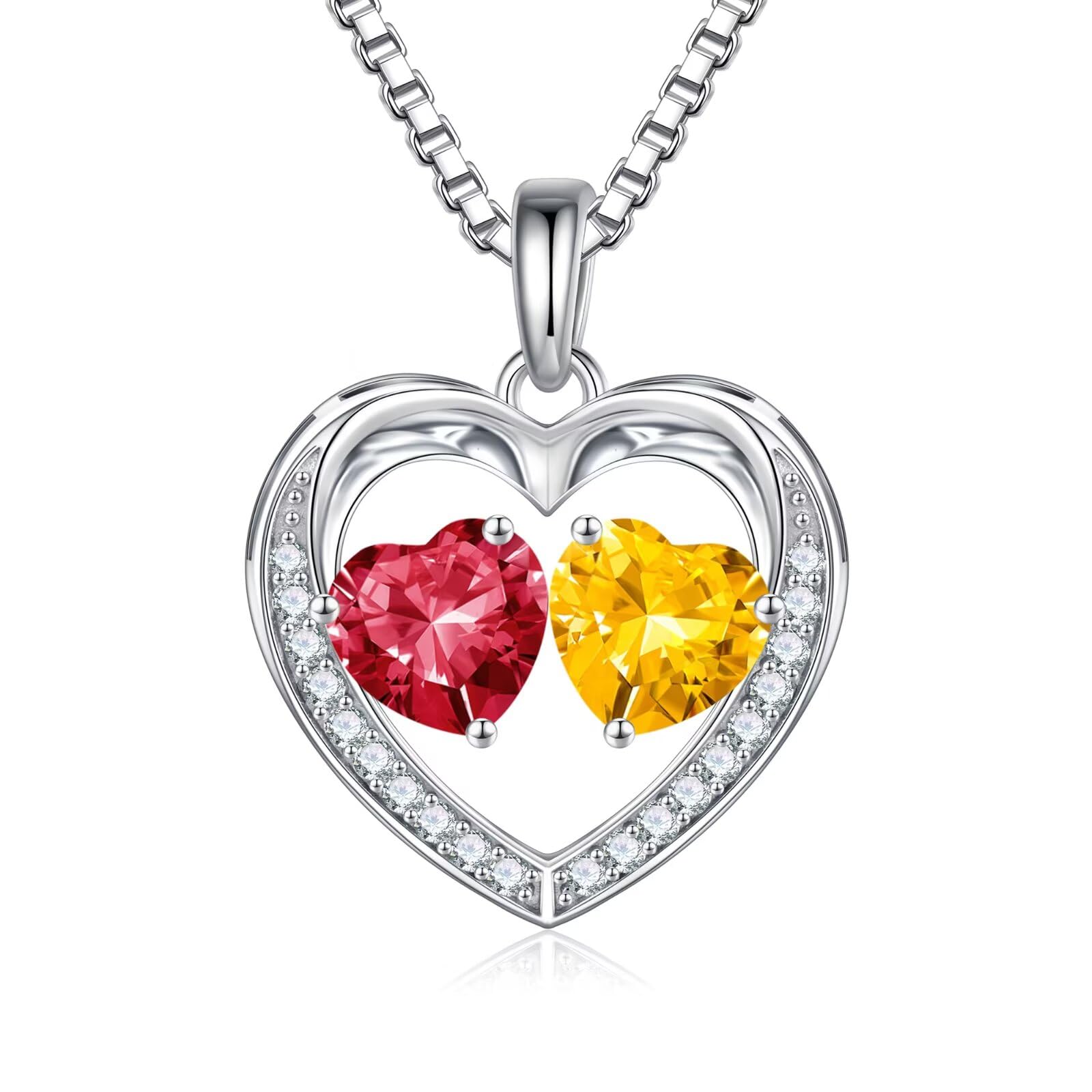 Iefil Mothers Day Gifts for Wife - 925 Sterling Silver Birthstone Necklace, Anniversary Birthday Gifts for Women, Jewelry Gifts for Wife Mom Daughter