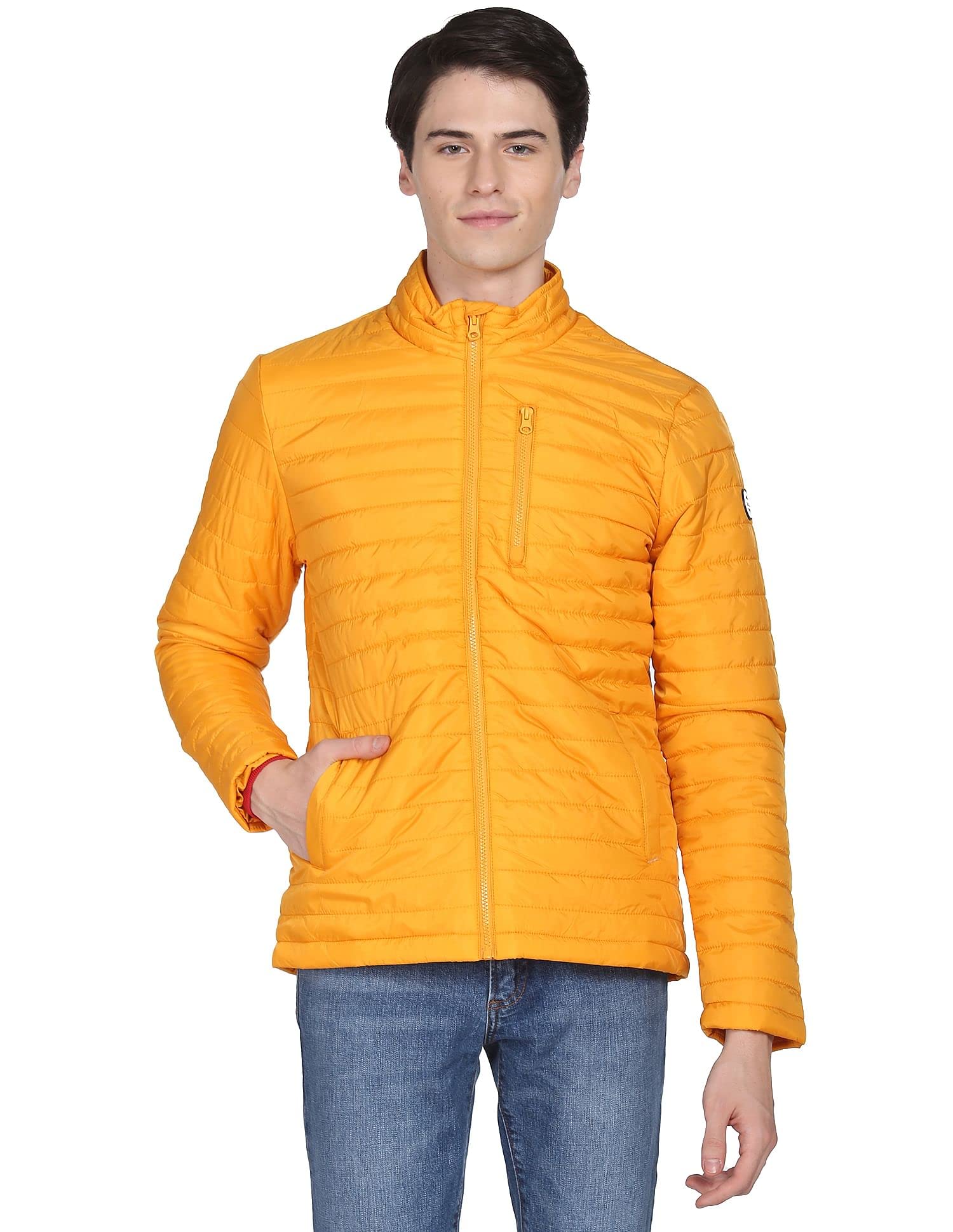 u.s. polo assn. Men Yellow Solid Polyester Puffer Standard Length Jacket-picture-14