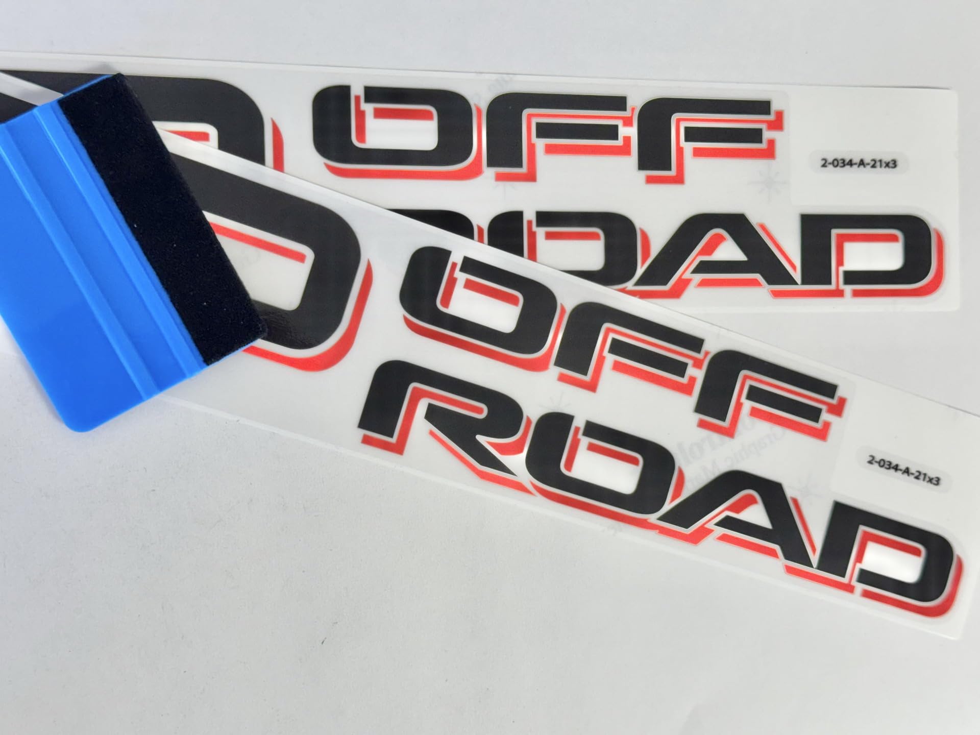 2 Pieces - Black w/Red Outline Offroad Sticker Compatible with TRD, Four Wheel Drive 4x4 Decals Replacement for Truck Bed, SUV, Off Road Vehicle, Weatherproof, Size 21 x 3 inch