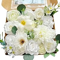 Vista 13 de Flores artificiales, peonías rosas, peonías de seda, flores sintéticas de primavera, ramo de boda, despedida de soltera, pastel, flor, bricolaje