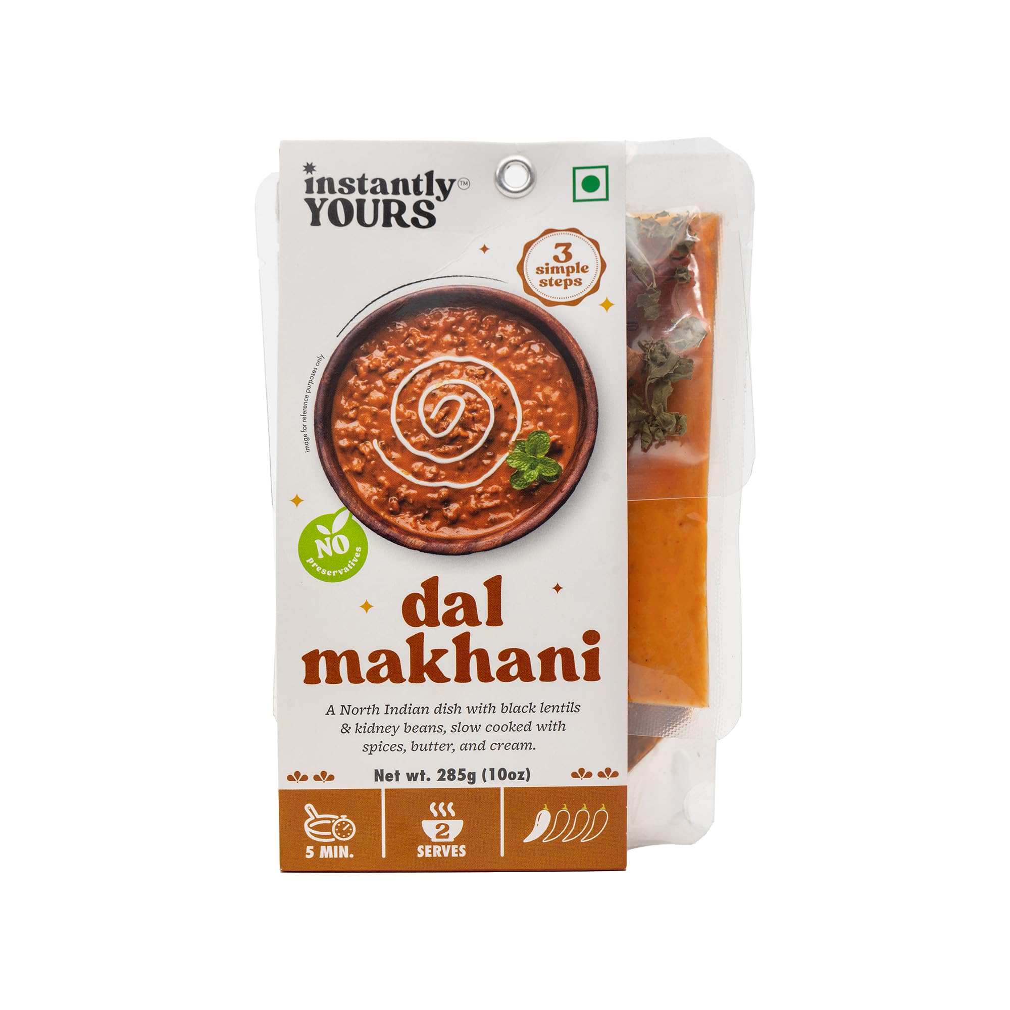 Instantly Yours Ready to Cook & Eat Dal Makhani Kit 285g | Ready to Eat Meals | Protein Rich Lentils | North Indian Dish Instant Ready Meal in 5 mint