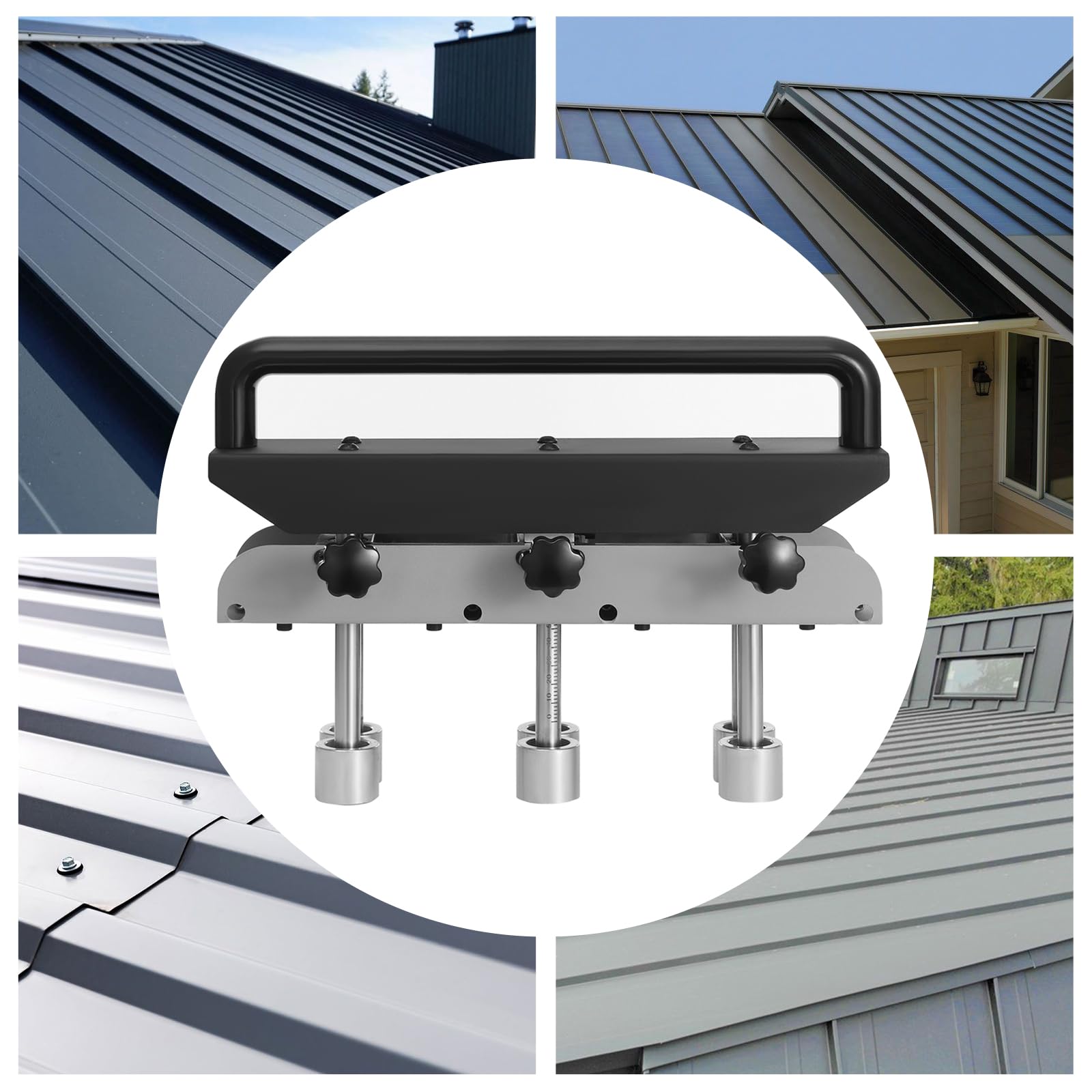 Professional Metal Bending Tool Three-Station Sheet Metal Bender 0-90 Degree Manual Metal Edge Roller Bender Standing Seam Roofing Tools for Bending Carbon Steel Galvanized Sheets