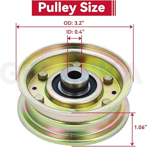 Miniatura 4 de GELASKA 756-0981A Polea tensora plana Reemplazar Cub Cadet 756-04224 Polea, MTD 756-0981, 756 04224, 756-0981B para Cub Cadet Lt1042 Lt1050 Lt1046