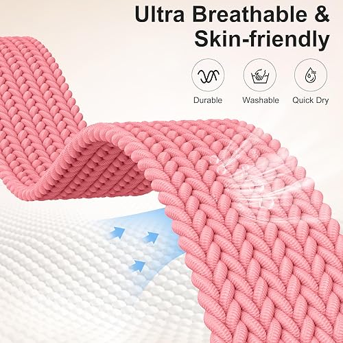 Vista 10 de Maledan Banda elástica trenzada compatible con Fitbit Sense/Versa 3/4 y Sense 2, correa elástica suave para reloj inteligente, accesorio