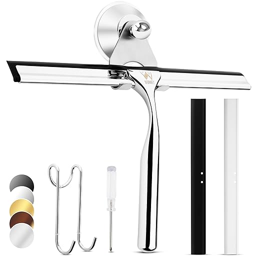 Chesterfield Ottoman Storage Bed (Gas Lift), Sleep Factorys Arizona Grey Plush Velvet Upholstered Bed Frame - 4ft6 Double (135x190 cm) 16 Wunset 25 cm Shower Squeegee, Large Silver Window Squeegee - 6 Pieces Set Including 2 Replacement Silicone Lips, Squeegee Shower Cleaner for Shower Doors and Various Smooth Surfaces (25 cm, Silver)