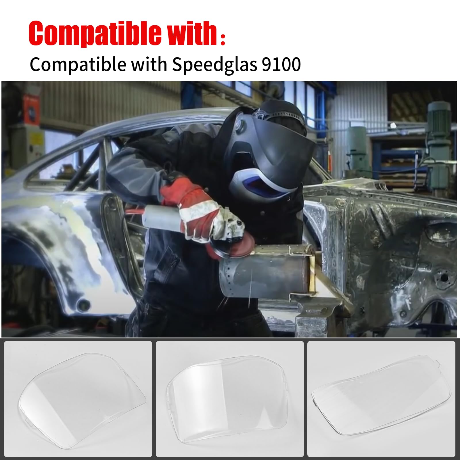 Confezione da 10 piastre di protezione esterna per casco da saldatura 9100 06-0200-51 | Lente di protezione esterna di ricambio adatta ai modelli 9100 FX QR MP Air FX-Air per casco da saldatura