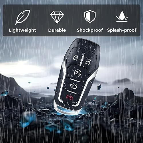 Miniatura 5 de Carcasa para llavero Ford Mustang Fusion Edge Explorer F150 F250 F350 2013-2017, para Lincoln MKZ MKC Funda de repuesto de 5 botones M3N-A2C31243800