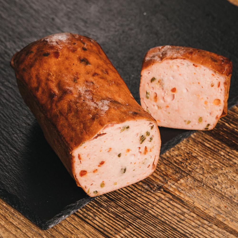 Chili Leberkäse – ca. 500 g | Rauchofen-Fleischkäse mit Chili | Zum Backen oder kalt genießen | Kumitzberg