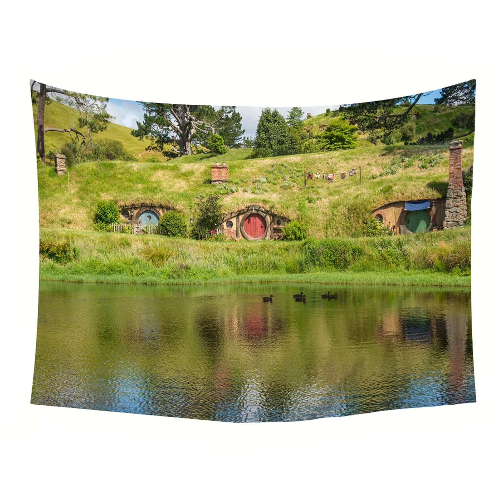 Tapiz de pared para dormitorio, 300 x 256 cm, color verde