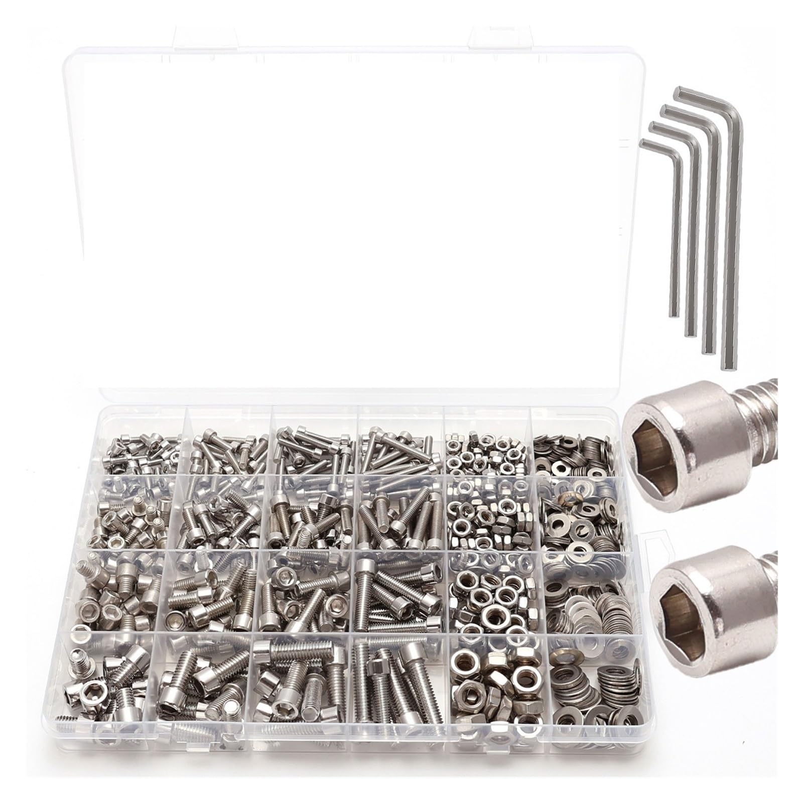 Tuerca De Tornillo Con Cabeza Hexagonal De Acero Inoxidable, Arandela De Resorte Plana, Kit De Tuerca De Seguridad M3-M6