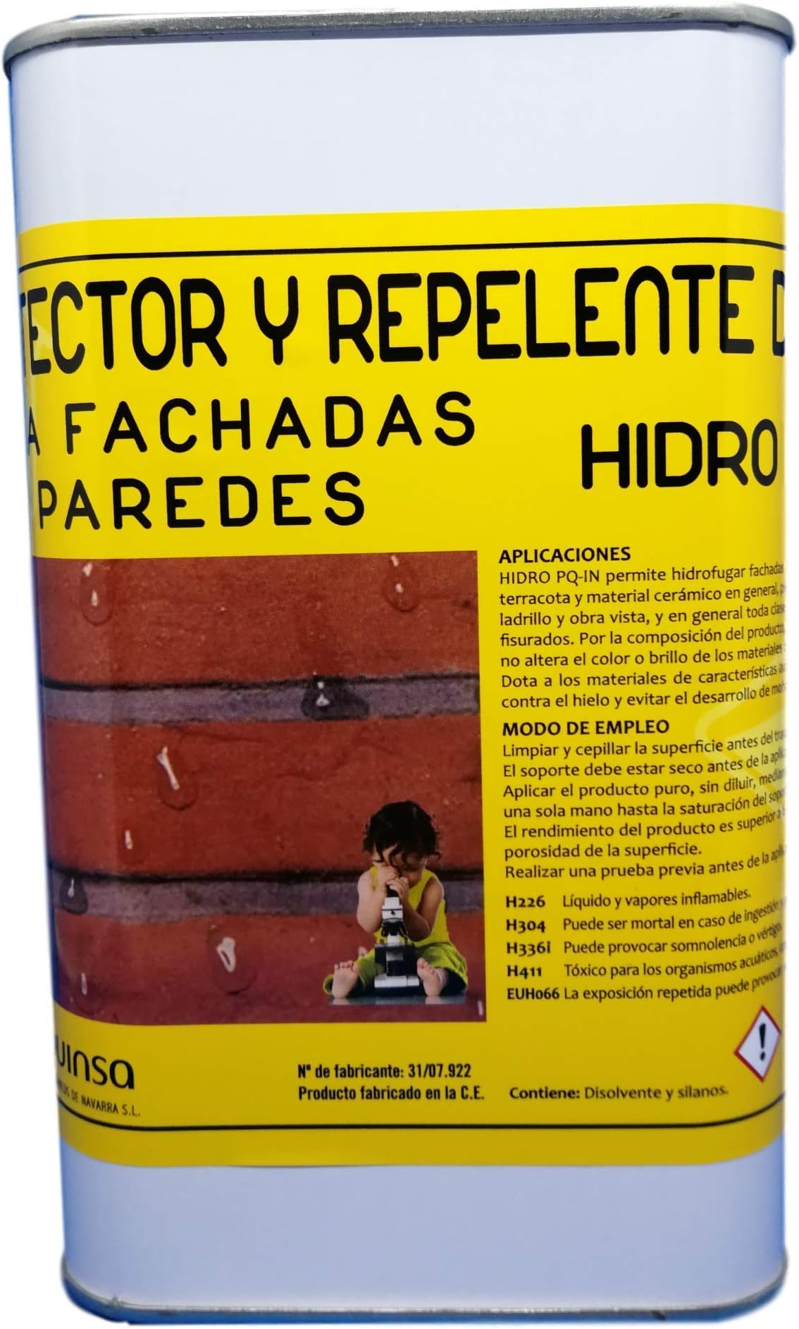 hidrófugo Colourless Solvent Base Protector Against The Water Of facades and Materials. Container 1 Litre.