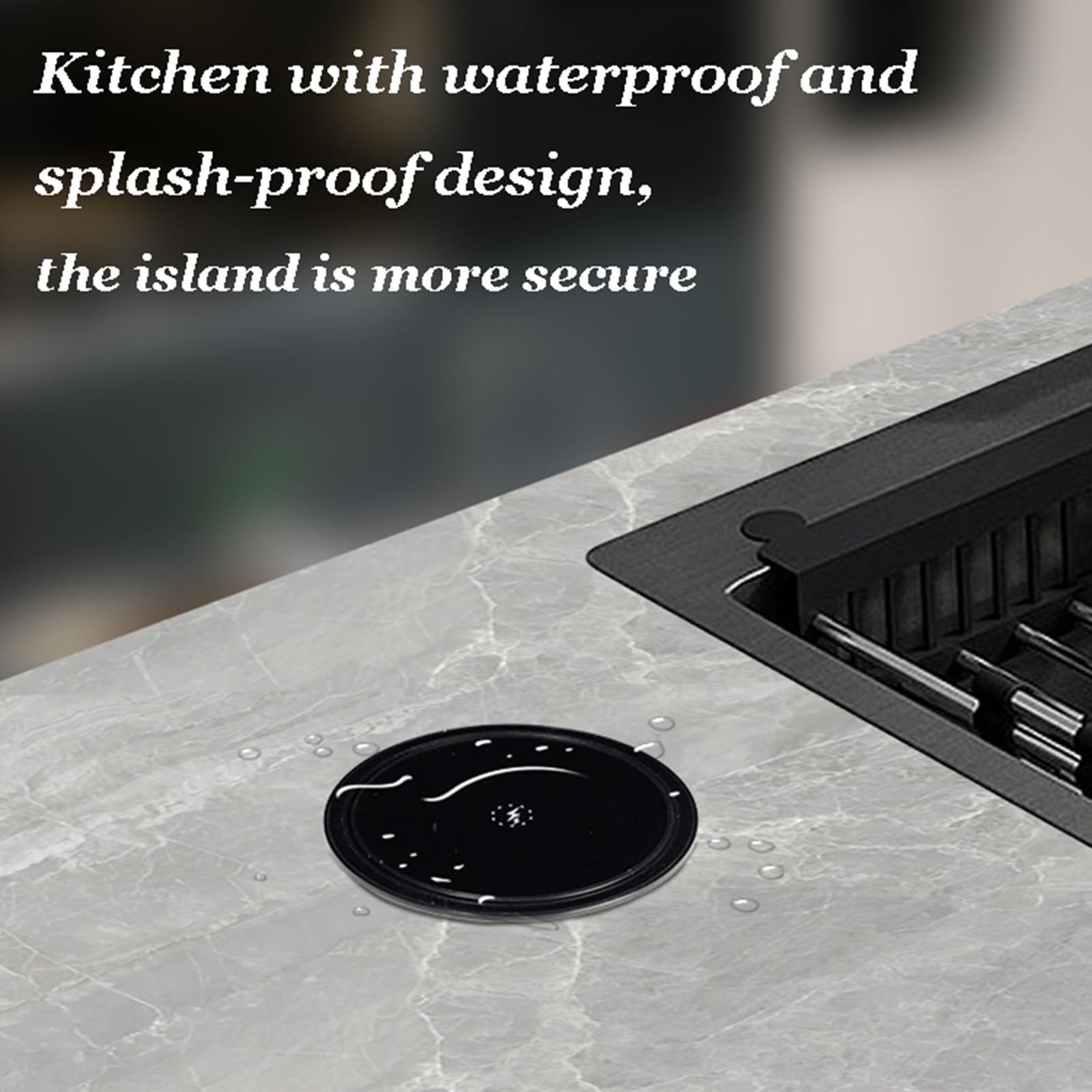 La presa multipla di ricarica wireless USB incorporata con presa di sollevamento pneumatica da 2500 W è adatta per ripiani della cucina e desktop da ufficio,White
