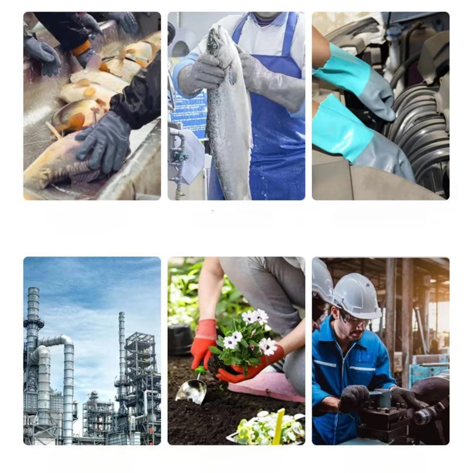 Guanti Per Lavare I Piatti 2 paia di guanti da lavoro di sicurezza riutilizzabili e resistenti, protezione del lavoro, resistenti all'usura, antiscivolo e antitaglio, guanti di pulizia in gomma