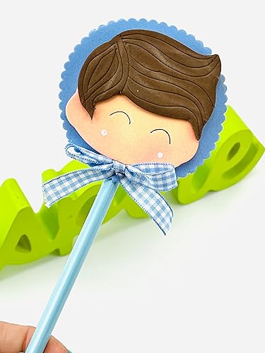 Miniatura 8 de Adorno hecho a mano para lápiz, adorno para bolígrafo, para niños y amantes de la escritura, aplique en goma eva. adorable adorno de niño para