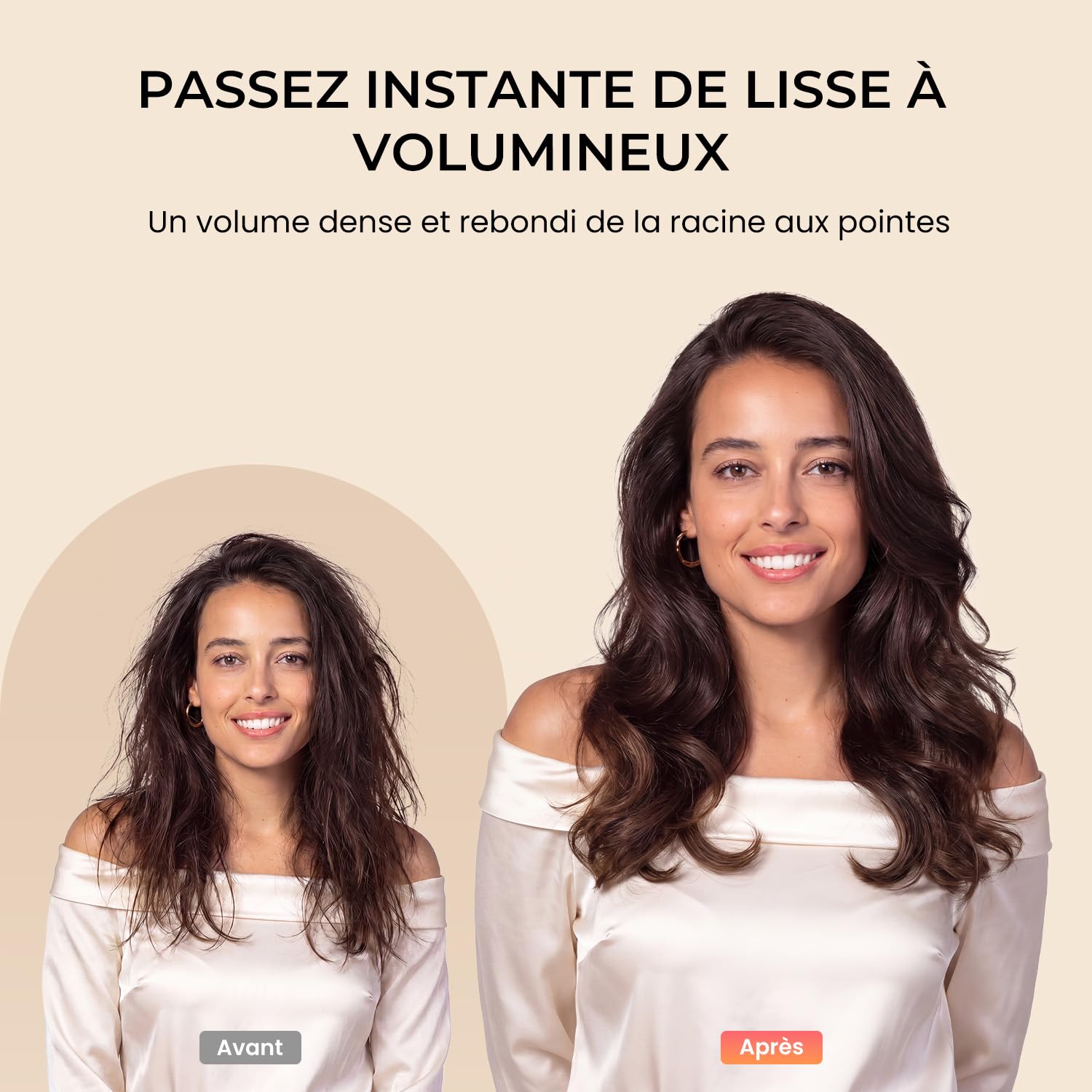 Brosse Soufflante 70 mm for Efficient Drying and Styling | Brosse à Ions Négatifs, Séchage Rapide 1000 W, Anti-Frisottis, Volume et Lissage, 3 Températures, pour Tous Types de Cheveux