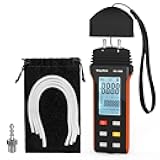 Manometer Air Pressure Meter, WapoRich Dual-Port HVAC Gas Pressure Tester ±30Psi/206.8Kpa ±0.3% with 11 Selectable Units of Differential Pressure Gauge, Backlight and Data Record