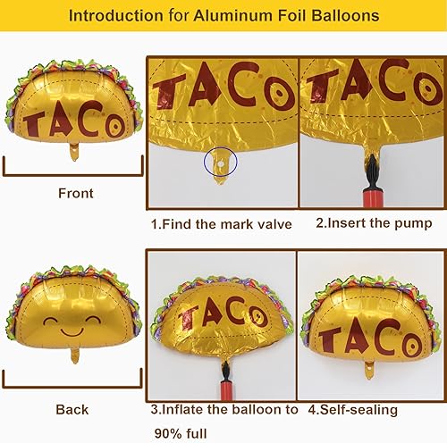 Miniatura 6 de Decoraciones de fiesta mexicana, 159 piezas de guirnalda de arco de globos de fiesta, globos de llama cactus sombrero globos para Cinco de Mayo Taco