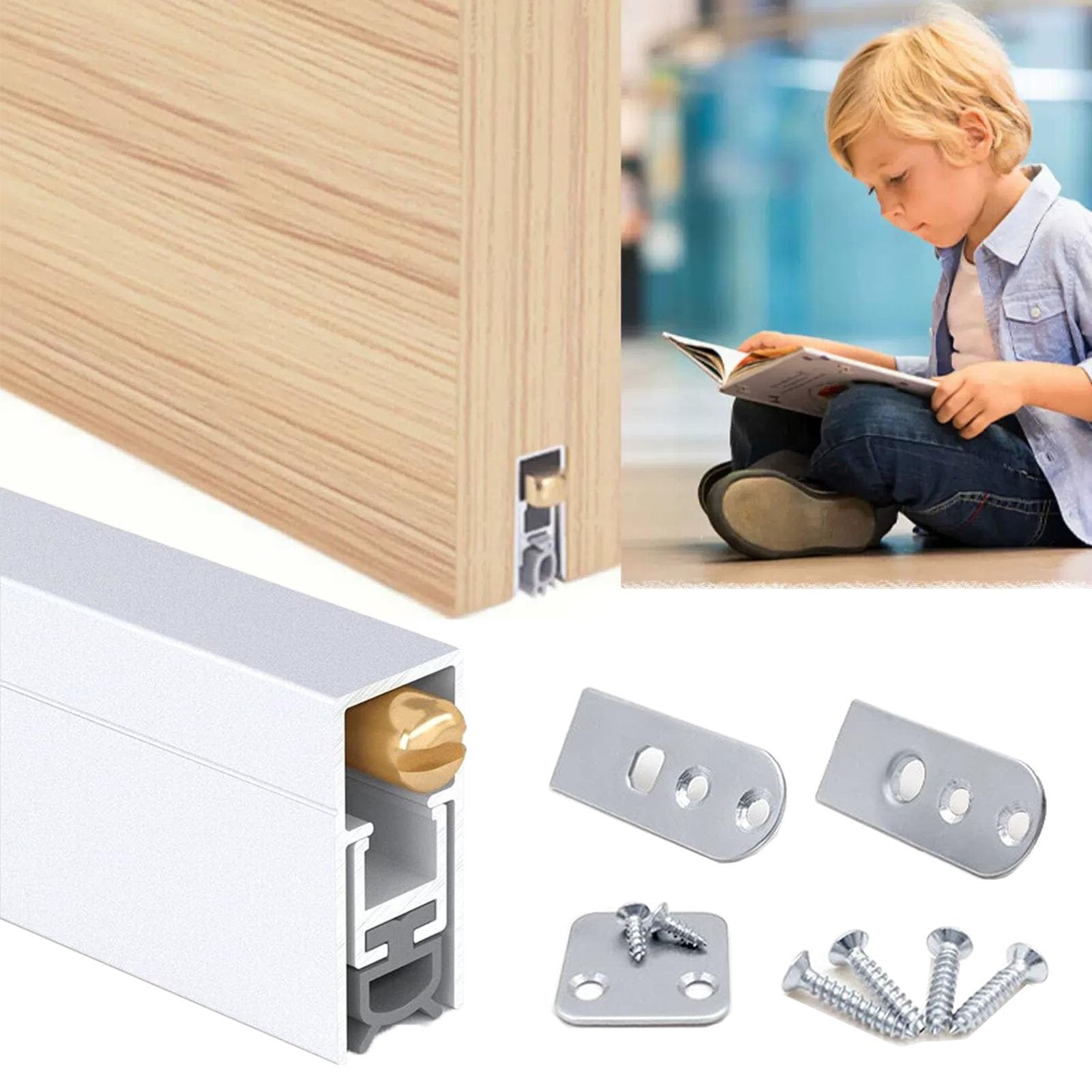 Vibeo Paraspifferi Sottoporta Automatico Guarnizione Automatica Acustica a U per Porte