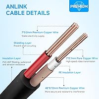 Vista 4 de Cables de alimentación de video BNC todo en uno de 100 pies/98.4 ft, cables de cámara de vigilancia de extensión BNC para sistemas CCTV DVR NVR