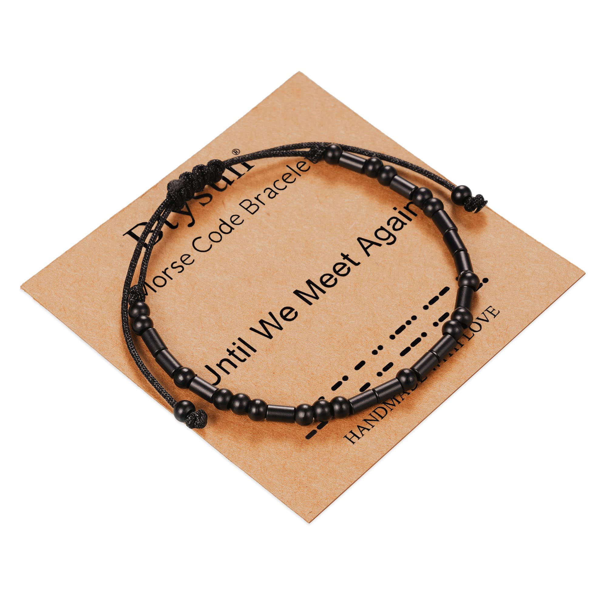 Morse Code Bracelets for Women Inspirational Gifts for Her Adjustable Black Adjustable Braided Men Bracelets Motivational Best Friend Birthday Gifts