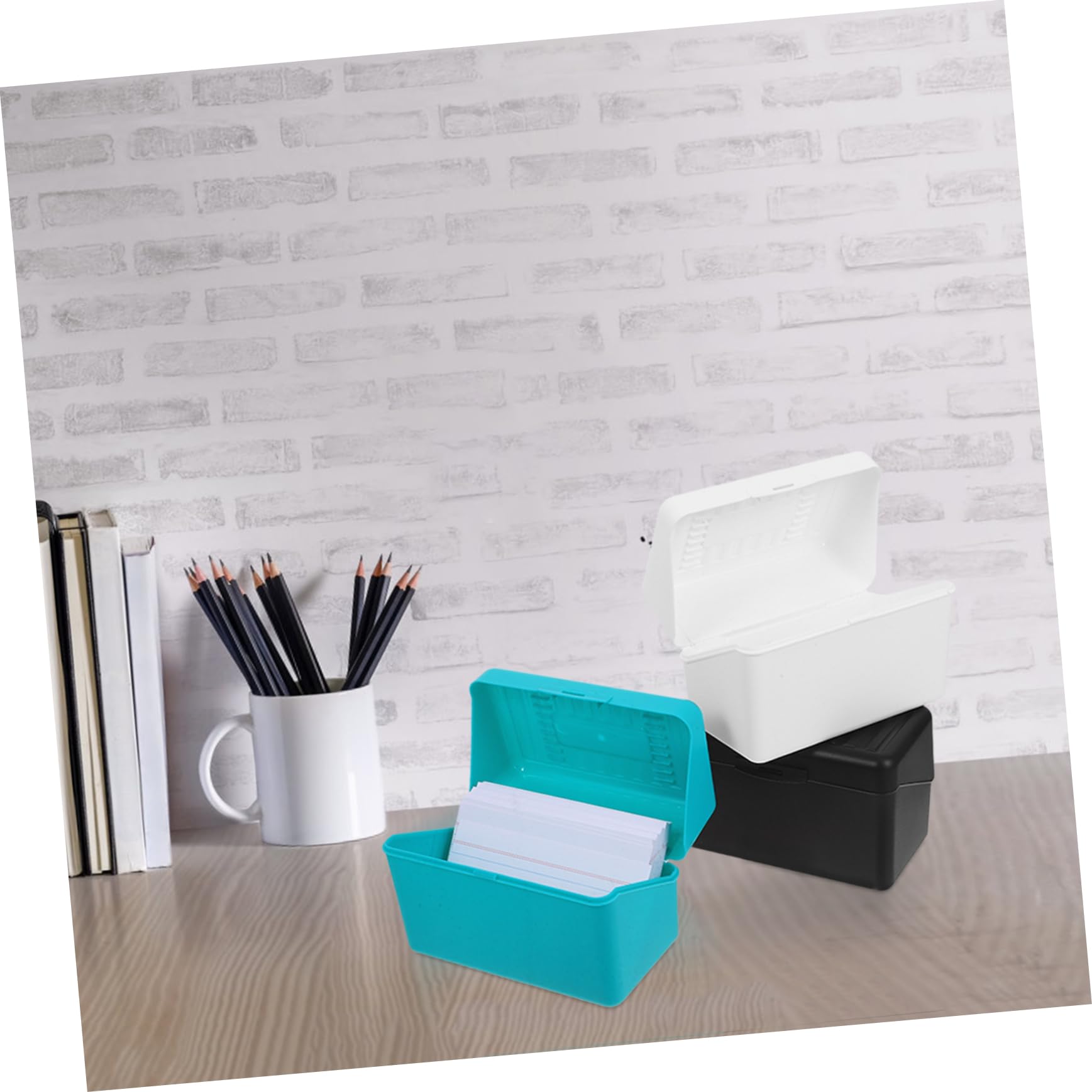 Karteikartenhalter mit Halter Notizkarten Organizer Etui aus Pp und Papier Kompakt Platzsparend für Zuhause und Büro
