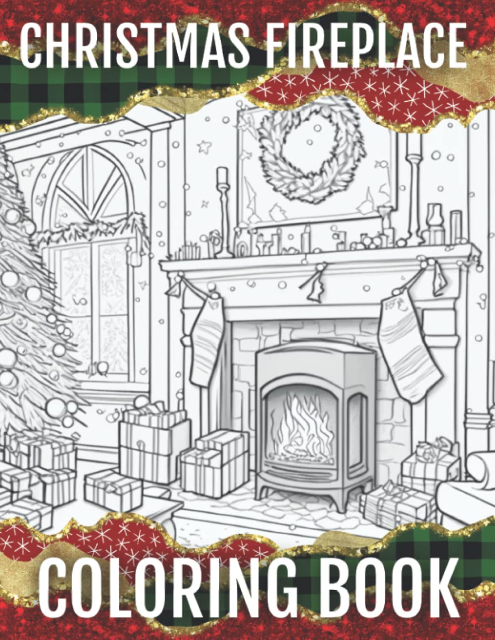 Delightful Christmas Fireplace: Coloring Book for Adults