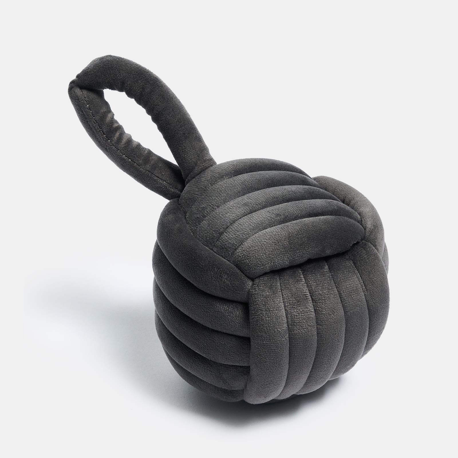 OHS Velvet Rope Door Stop, Soft Matte Velvet Fabric Weighted Door Stop with Handle Home Decorative Interior Doorstop Stopper 14cm for Doors Home Decoration - Grey