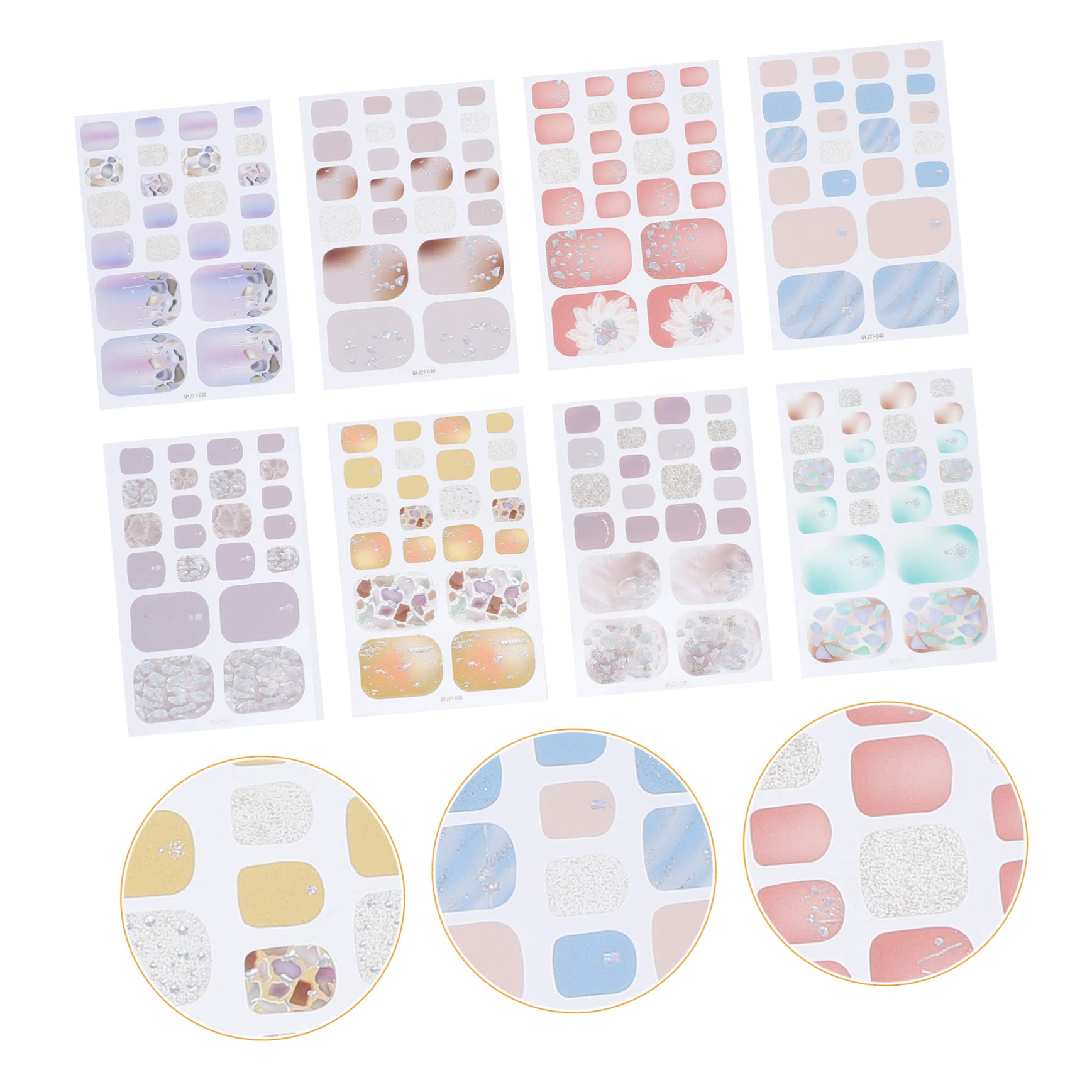 CALLARON 5 Set Adesivi Per Unghie Decorativi Stickers Per Unghie Dei Facile Applicazione Per Manicure E Pedicure Per Condividere Con Amiche E Famiglia 8 Fogli*5