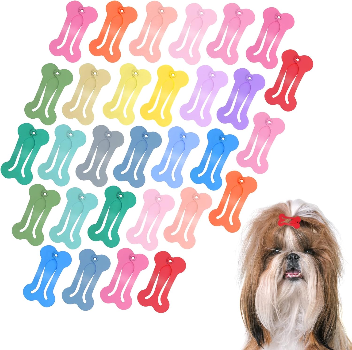 Ouligay 30Pcs Hair Clips for Dogs Small Dog Bow Cute Puppy