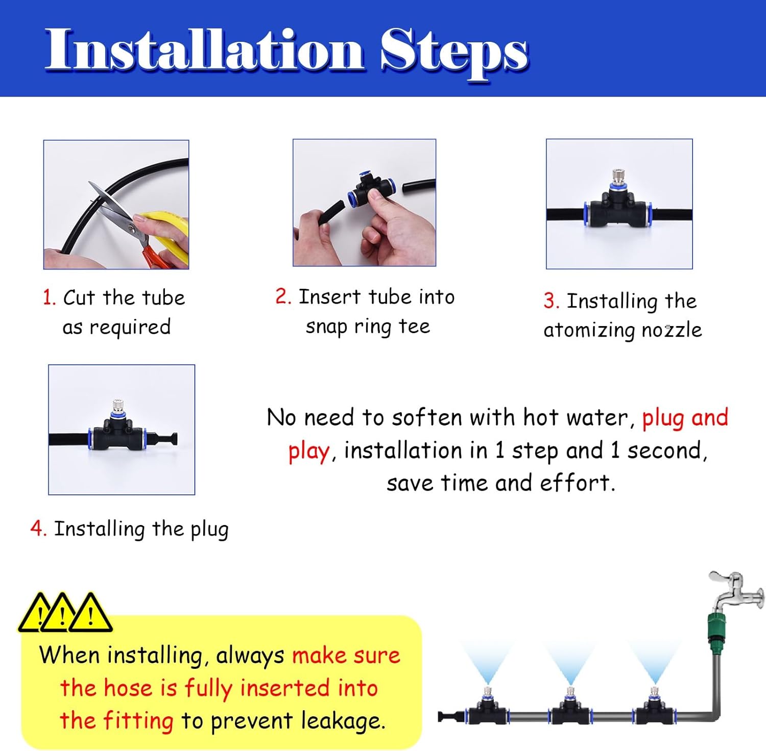 Roof & Enclosure Cooling Equipment for Farm/Construction Site/Factory, Versatile Automatic Irrigation System, Adjustable Water Output Misting Kits(787inch/20m/65.6ft)