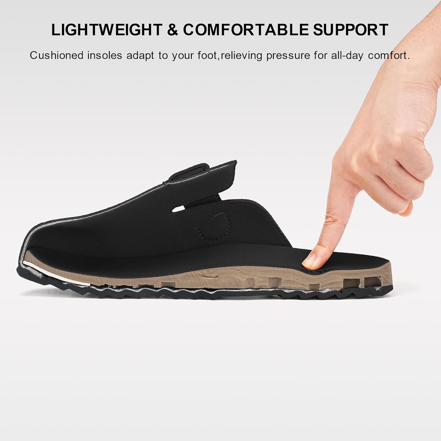 Stelle Suede Clogs for Women Men Potato Shoes with Arch Support Leather Cork Footbed Mules Slip on Home Slippers