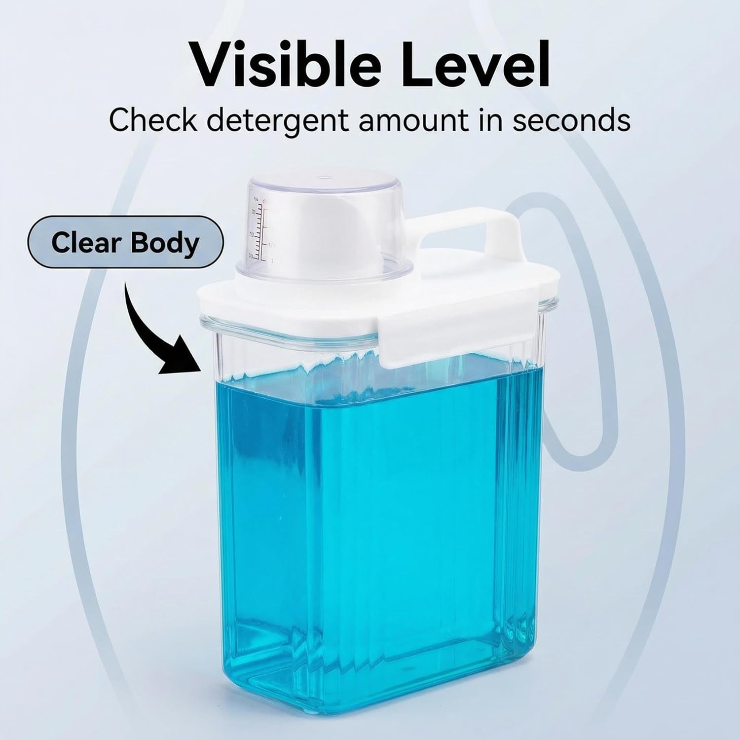 Laundry Detergent Dispenser-2 Pack, 51 oz Detergent Dispenser with 4 Removable Labels, Laundry Soap Dispenser for Laundry Room Organization and Storage, BPA Free & PET Plastic Clear