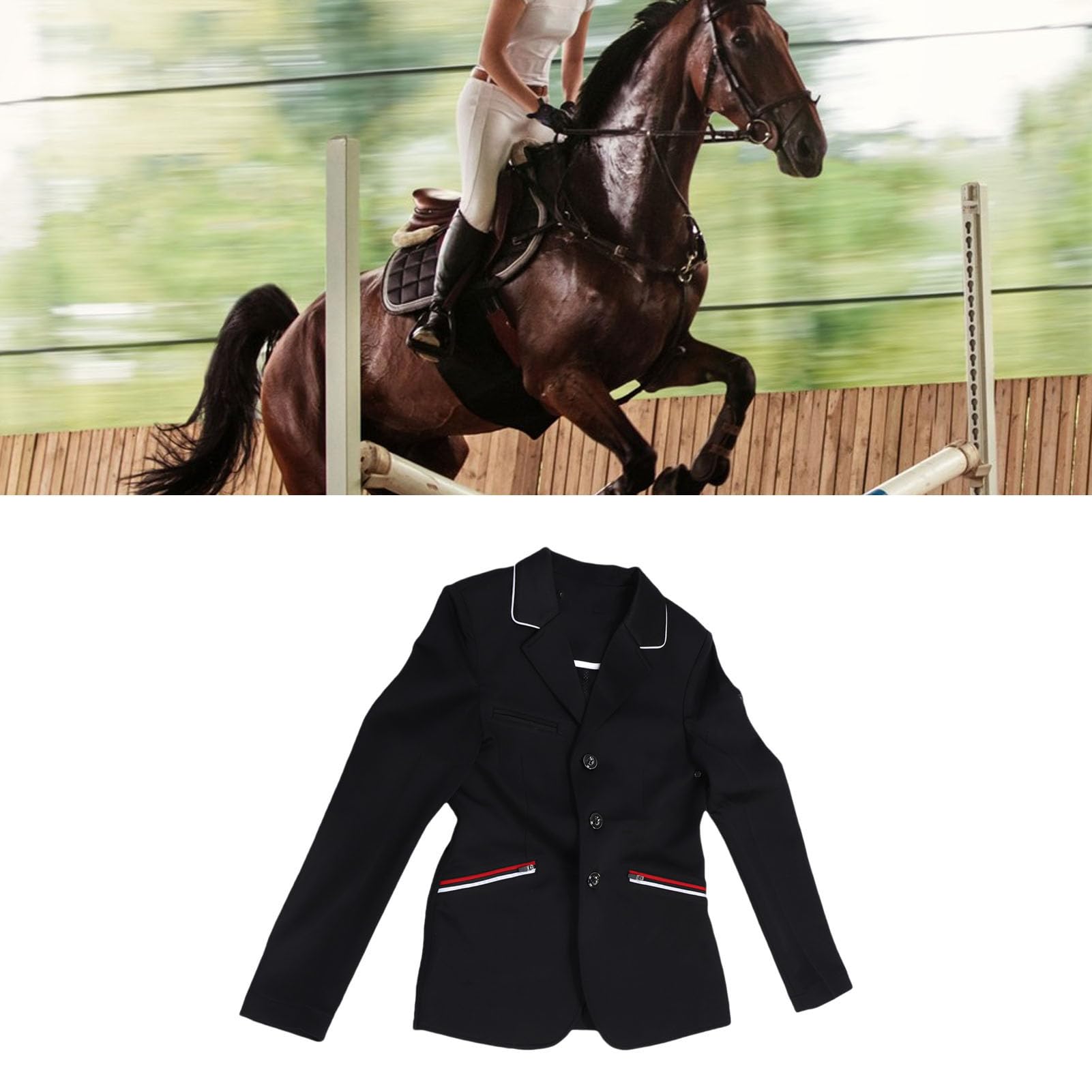 Chrees Chaqueta de Equitación Infantil, Transpirable, Ligera y Elegante, con Diseño Unisex, Ideal para Entrenamiento, Competición y Uso diario. (150)
