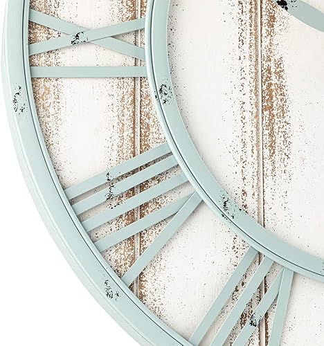 Miniatura 2 de Oldtown Farmhouse - Reloj de pared silencioso (de metal y madera maciza)