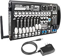 Vista 9 de Battery DMX Controller Wireless with MIDI, DMX Board 512 Light Controller for Dj Lights, Dmx512 Lighting Console 192ch with Built-in Battery for