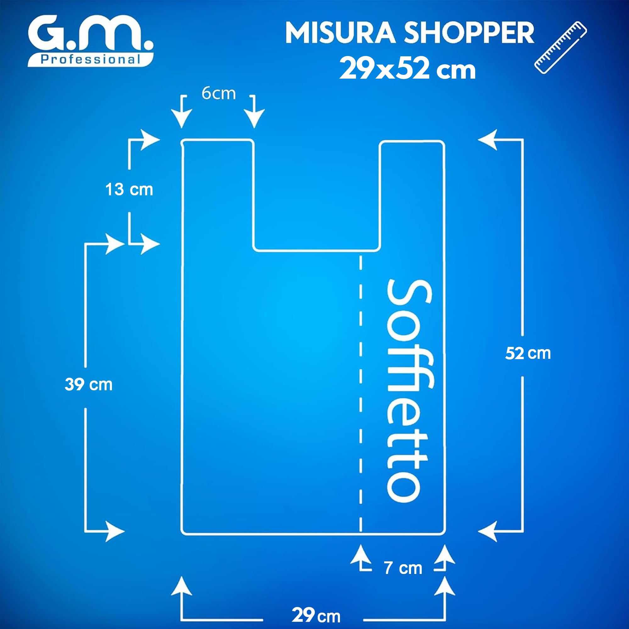 G.M. DISTRIBUZIONE 4 Kg Buste Spesa, Misura 29x52 cm, Biodegradabili Bianche con Manico, Circa 250 Pezzi, Shopper Compostabili per Alimenti, Sacchetti Extra Resistenti (MISURA MEDIA)