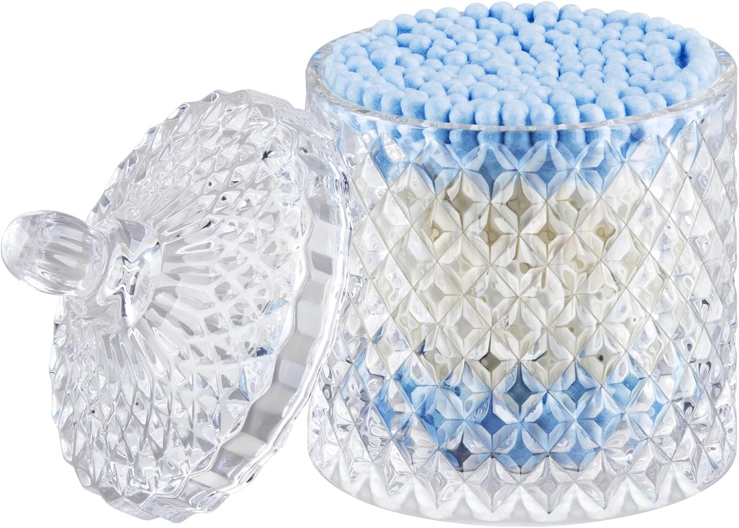 ALAMHI Q tip and Cotton Ball Holder Glass Apothecary Jar