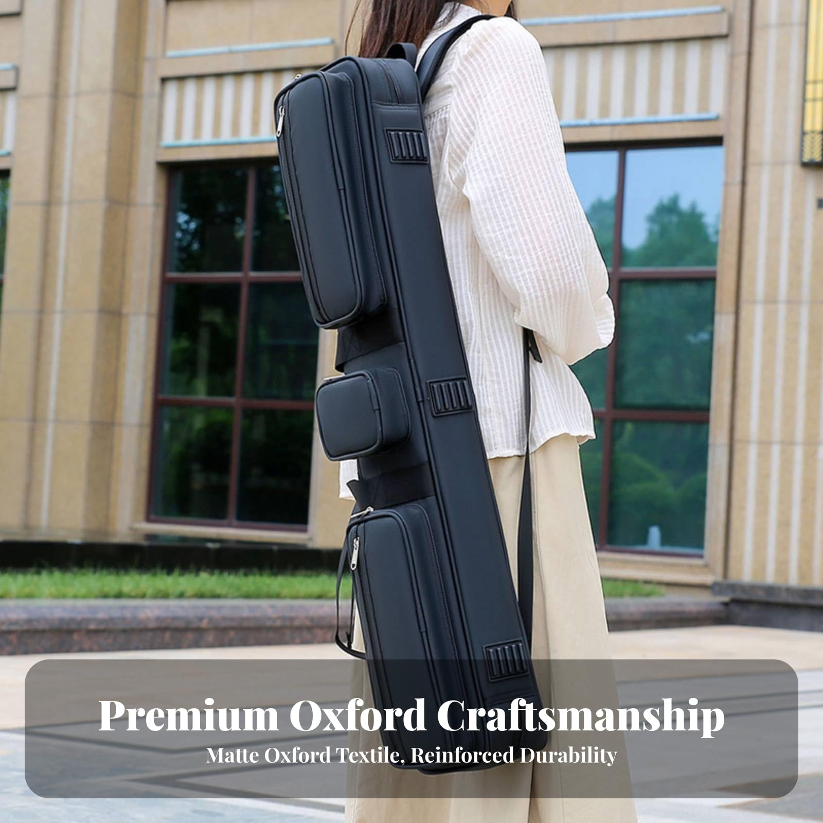 Gepolstert Queue-Tasche mit Tragegriff Queue-Tasche mit Außentaschen, stabil, Billardkoffer, für Training, Billardspieler